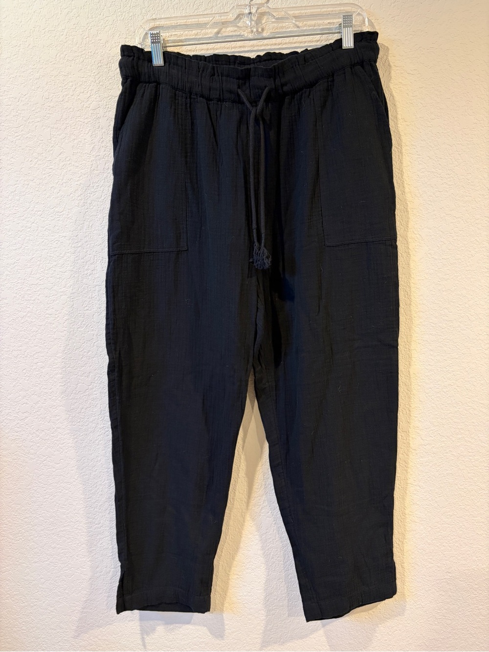 Madewell Women’s Black Lightestspun Beach Cover-Up Cotton Pants - M